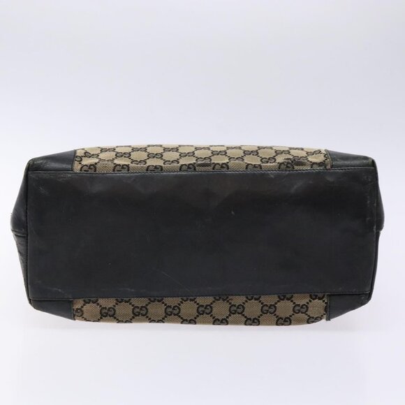 GUCCI GG Canvas Tote Bag Beige Black 002 1121 Auth - Picture 12 of 16